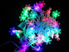 Гірлянда нитка 40LED з насадкою сніжинка Х-6 40 LED RGB 5м 