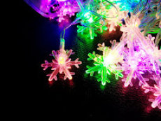 Гірлянда нитка 40LED з насадкою сніжинка Х-6 40 LED RGB 5м 